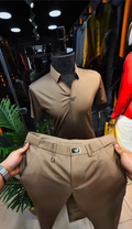 Executive Prestige Shirt & Trousers Set – Sand Beige