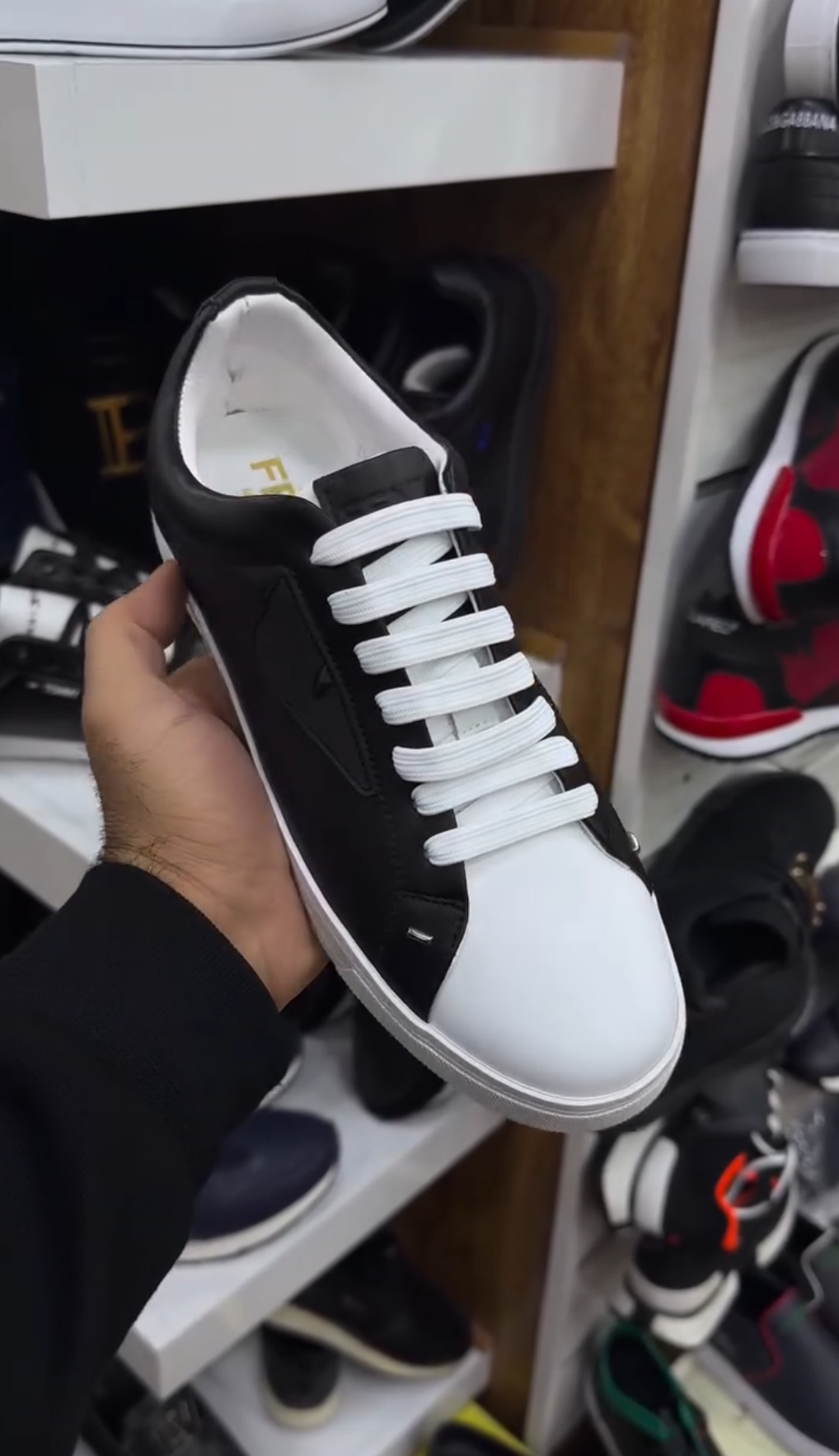 Monaco Leather Sneaker – Black & White