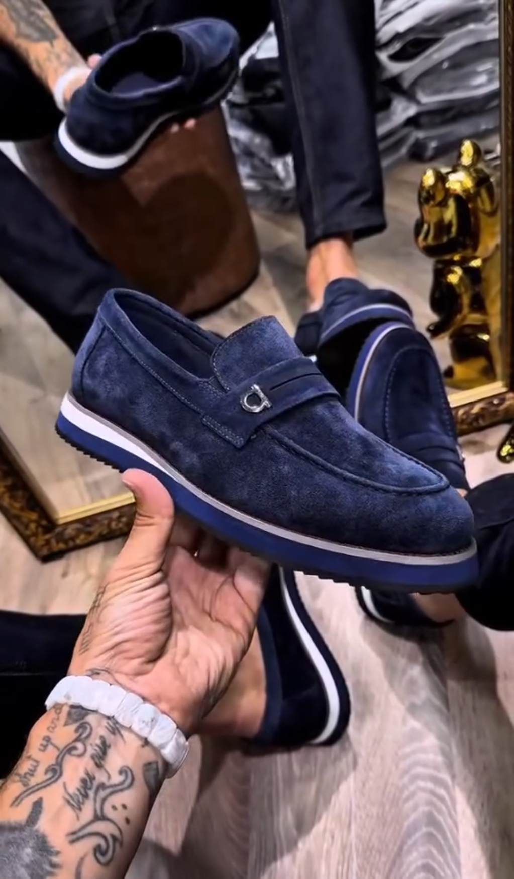 Portofino Suede Loafer – Navy Blue