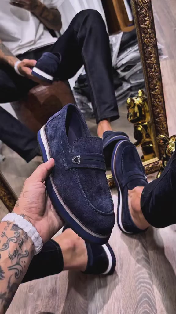 Portofino Suede Loafer – Navy Blue