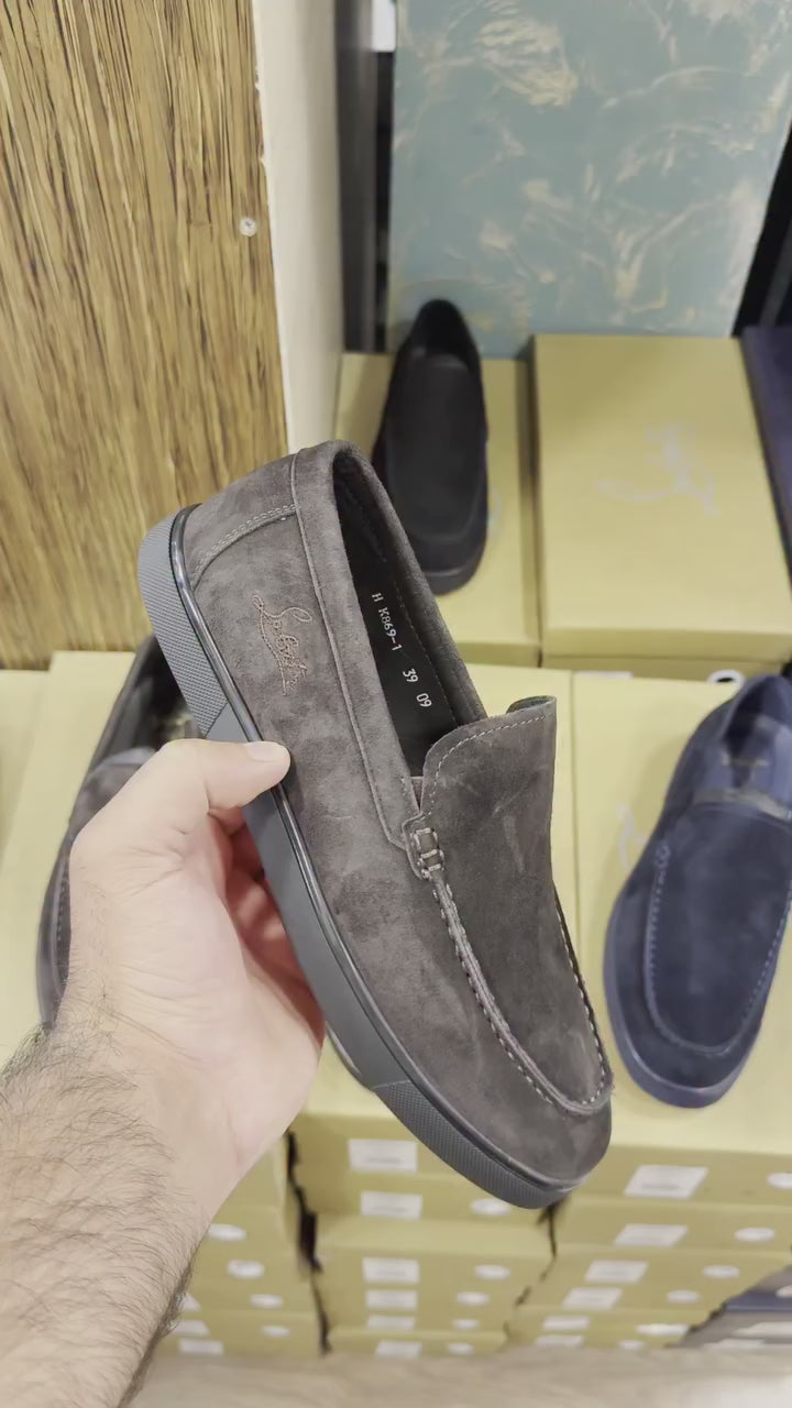 Monaco Suede Loafers – Charcoal Grey