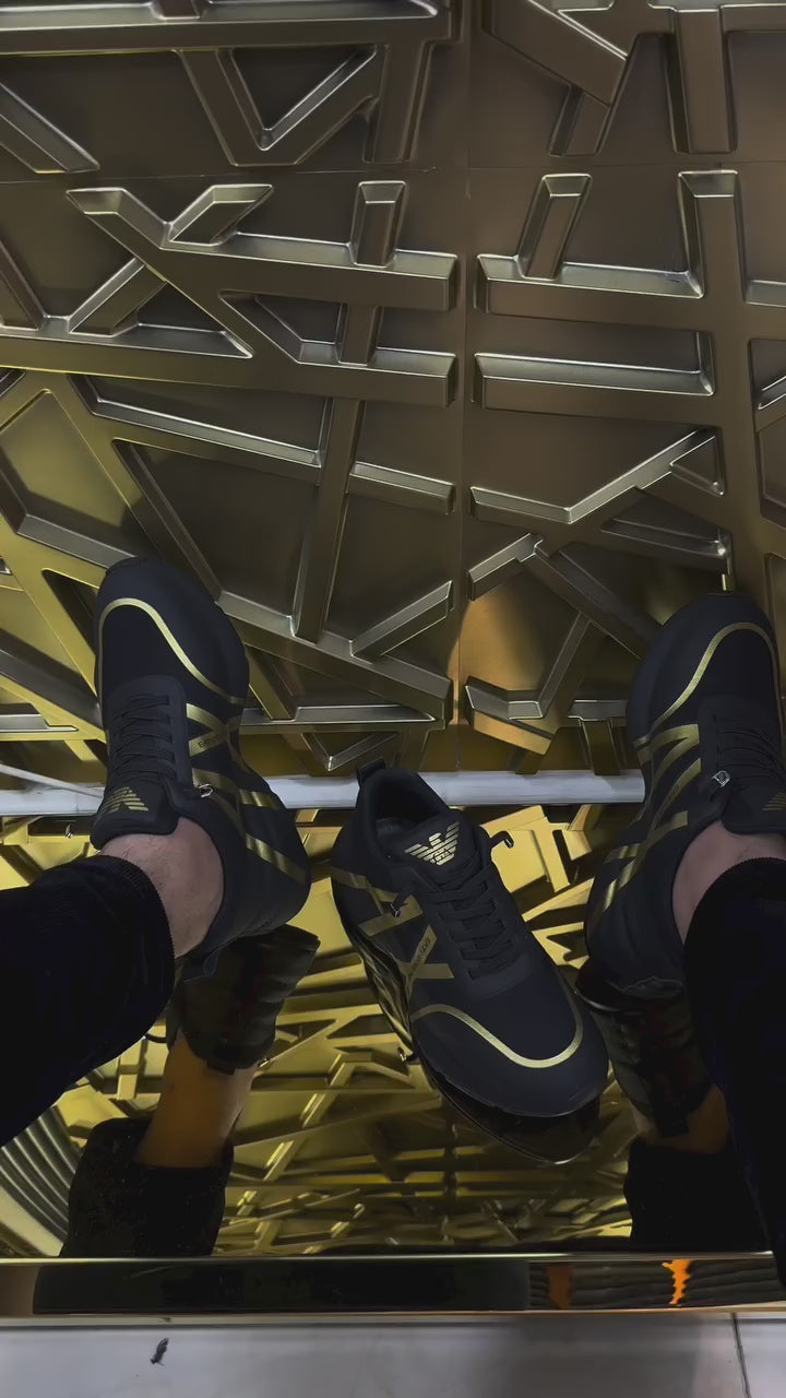 Imperial Velocity Sneakers – Black & Gold