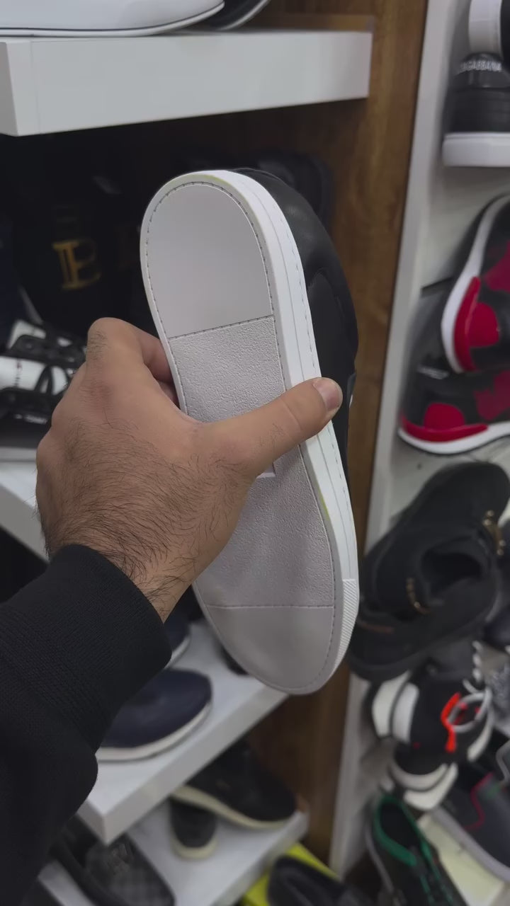 Monaco Leather Sneaker – Black & White